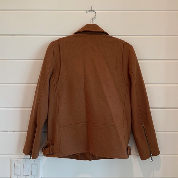 Rebecca Minkoff Camel Wool Moto WES Jacket Size S - Picture 3 of 4